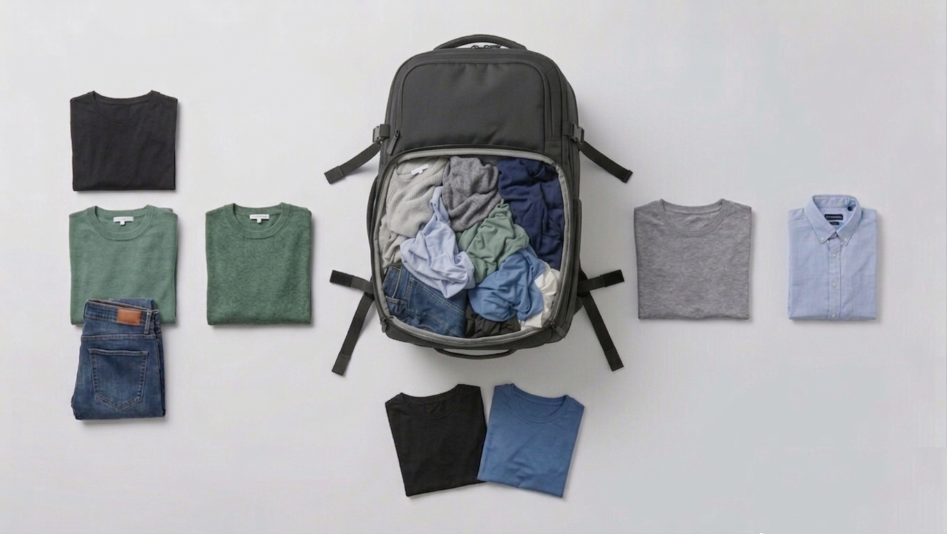 Before - Disorganized backpack
